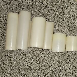Set of 7 Cream World Market LED Candles With 5 Hr Auto Timer